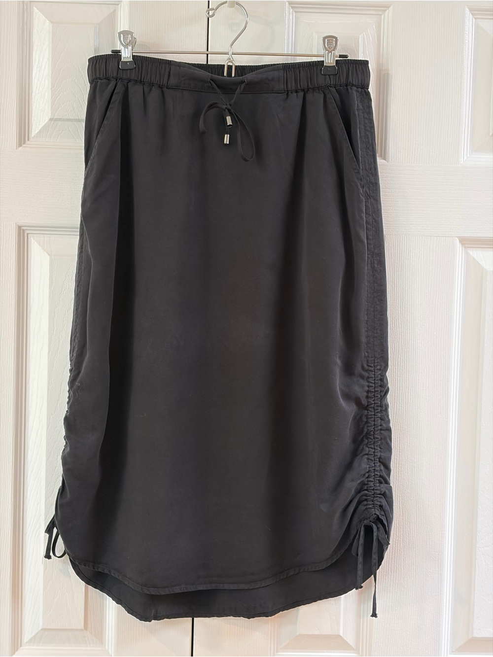 Tribal Black Flowy Drawstring Skirt with Pockets Size M